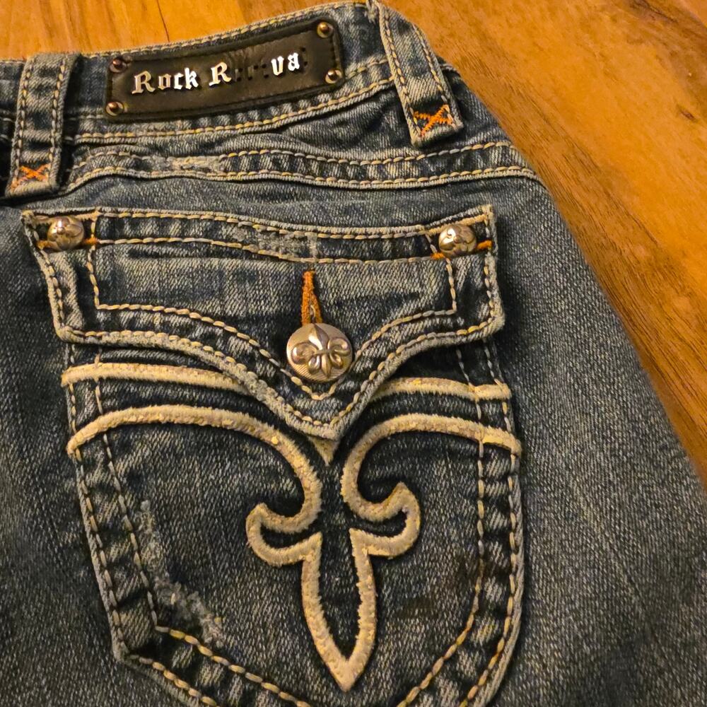 Rock Revival Sz28 Stephanie Boot Vintage jeans Distressed Low-rise Y2K WellLoved